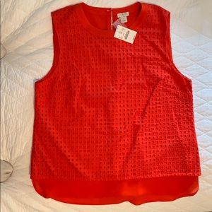 J Crew red/orange sleeveless shell
